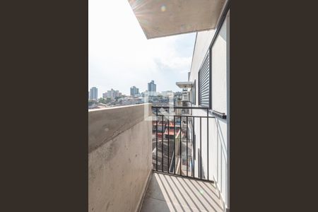 Varanda da Sala e Cozinha de apartamento à venda com 2 quartos, 37m² em Vila Valparaiso, Santo André