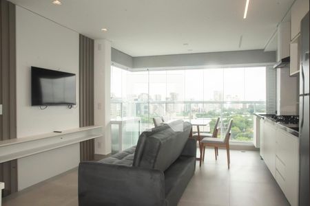 Sala de apartamento para alugar com 1 quarto, 41m² em Indianópolis, São Paulo