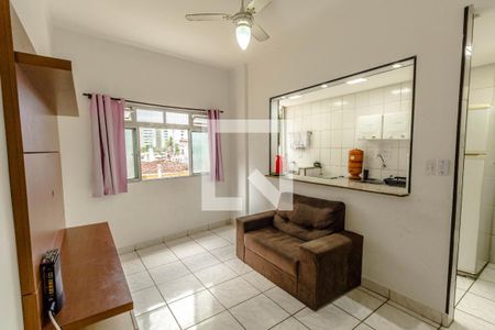 Sala de apartamento para alugar com 1 quarto, 40m² em Aviação, Praia Grande