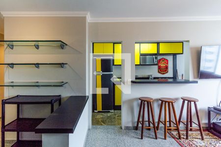 Sala de apartamento para alugar com 1 quarto, 62m² em Indianópolis, São Paulo