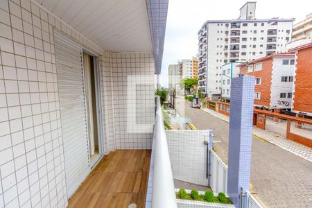 Varanda - Vista mar de apartamento para alugar com 1 quarto, 60m² em Guilhermina, Praia Grande