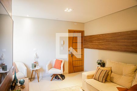 Sala de apartamento à venda com 2 quartos, 80m² em Vila Scarpelli, Santo André
