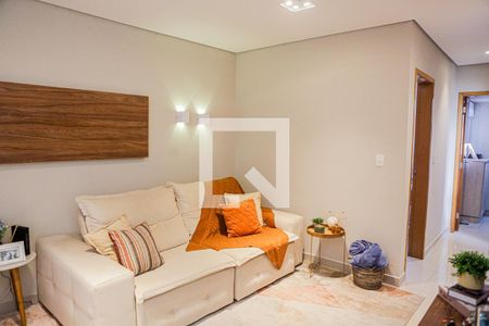 Sala de apartamento à venda com 2 quartos, 80m² em Vila Scarpelli, Santo André