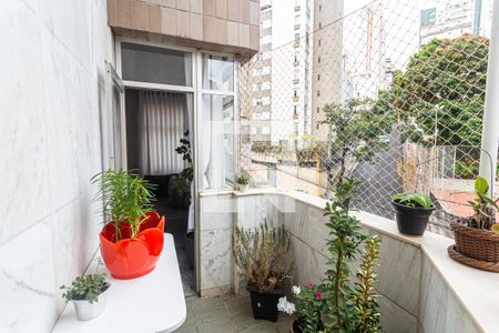 Varanda da Sala de apartamento à venda com 3 quartos, 120m² em Santo Antônio, Belo Horizonte