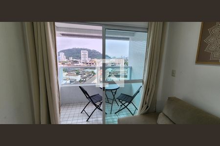 Detalhe Sala de apartamento para alugar com 1 quarto, 52m² em Vila Matias, Santos