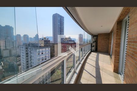 Varanda da Sala de apartamento para alugar com 2 quartos, 90m² em Gonzaga, Santos