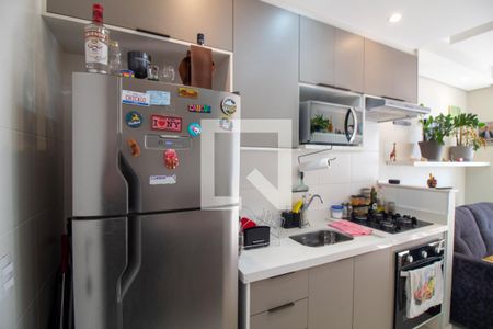 Cozinha de apartamento para alugar com 1 quarto, 26m² em Jardim Caravelas, São Paulo