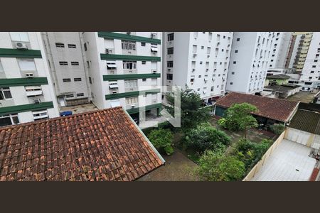 Vista da Sala de kitnet/studio para alugar com 1 quarto, 27m² em Itararé, Santos