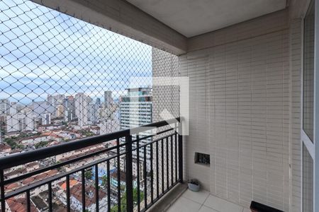 Varanda da Sala de apartamento para alugar com 3 quartos, 80m² em Gonzaga, Santos