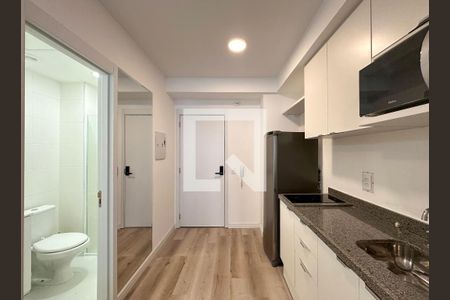 Cozinha de kitnet/studio para alugar com 1 quarto, 25m² em Brooklin Paulista, São Paulo