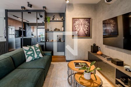 Sala de apartamento à venda com 1 quarto, 60m² em Pinheiros, São Paulo