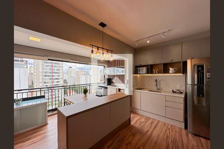 Sala/Cozinha de kitnet/studio à venda com 1 quarto, 38m² em Campo Belo, São Paulo