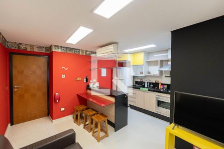 Sala/Cozinha de apartamento para alugar com 1 quarto, 43m² em Consolação, São Paulo