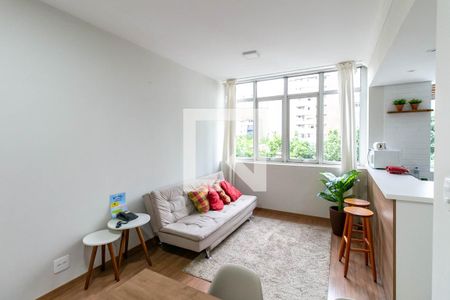 Sala de apartamento para alugar com 1 quarto, 40m² em Savassi, Belo Horizonte
