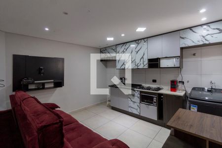 Sala e Cozinha Integrada  de apartamento para alugar com 1 quarto, 39m² em Vila Pierina, São Paulo