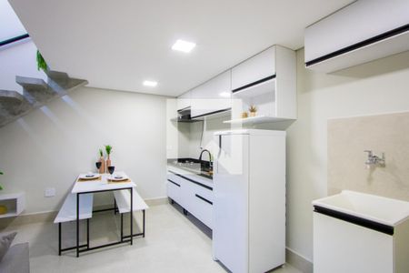 Sala/Cozinha/Área de serviço de kitnet/studio para alugar com 1 quarto, 35m² em Silveira, Santo André