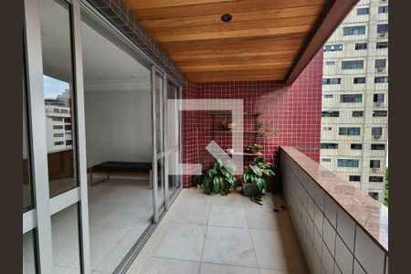 Varanda da sala de apartamento à venda com 4 quartos, 155m² em Lourdes, Belo Horizonte