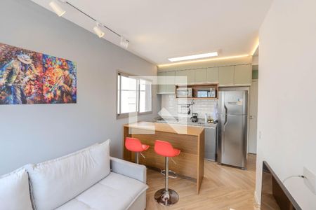 Sala/Cozinha de apartamento para alugar com 1 quarto, 27m² em Bela Vista, São Paulo