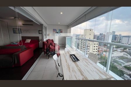 Varanda da Sala de apartamento à venda com 1 quarto, 57m² em Pinheiros, São Paulo