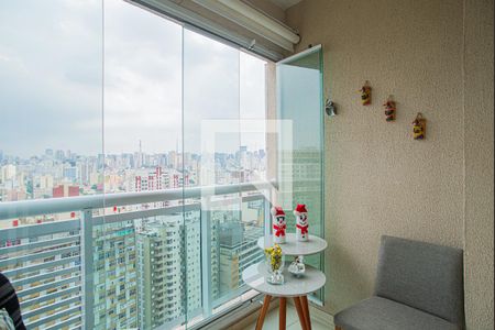 Varanda da Sala de apartamento à venda com 1 quarto, 50m² em Bela Vista, São Paulo