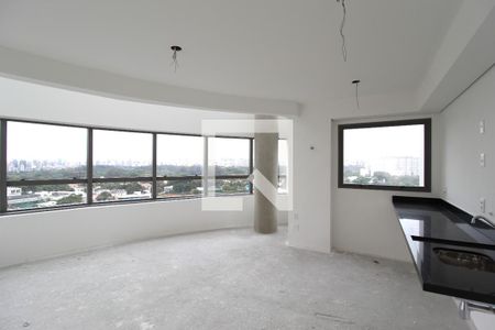 Sala/Cozinha de apartamento para alugar com 1 quarto, 60m² em Indianópolis, São Paulo