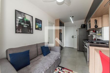 Sala - Cozinha Integrada de apartamento para alugar com 1 quarto, 28m² em Vila Guarani (z Sul), São Paulo