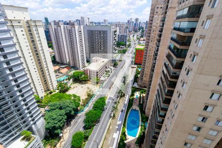 Sala - Vista de apartamento à venda com 1 quarto, 38m² em Brooklin Paulista, São Paulo