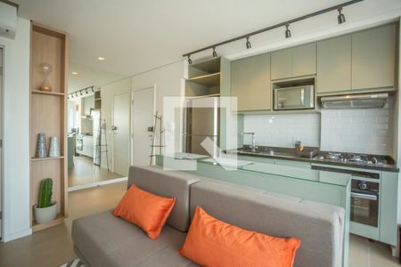 Sala / Cozinha de apartamento para alugar com 1 quarto, 40m² em Indianópolis, São Paulo