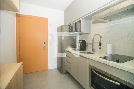 Cozinha de kitnet/studio para alugar com 1 quarto, 28m² em Petrópolis, Porto Alegre