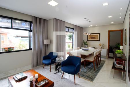 Sala de apartamento à venda com 4 quartos, 120m² em Grajaú, Belo Horizonte