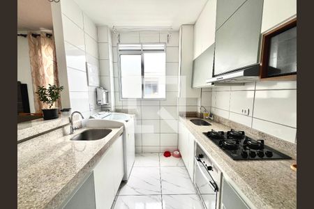 Cozinha  de apartamento à venda com 2 quartos, 45m² em Chácaras Cotia, Contagem