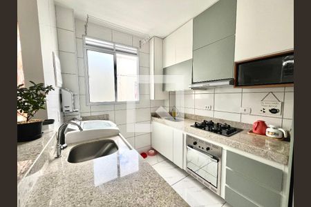 Cozinha  de apartamento à venda com 2 quartos, 45m² em Chácaras Cotia, Contagem