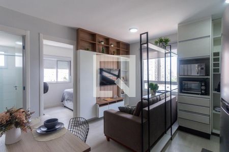 Sala e cozinha de apartamento à venda com 2 quartos, 40m² em Sé, São Paulo