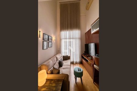 Cortinas Sala de apartamento à venda com 1 quarto, 48m² em Vila Olímpia, São Paulo