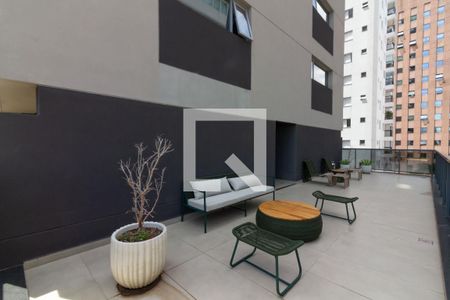 área comum - área livre de kitnet/studio à venda com 1 quarto, 21m² em Jardim Paulista, São Paulo