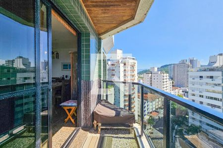 Varanda da Sala de apartamento para alugar com 3 quartos, 110m² em Vila Alzira, Guarujá