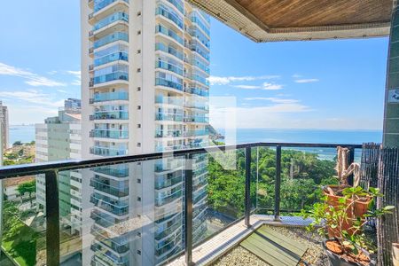 Varanda da Sala de apartamento para alugar com 3 quartos, 110m² em Vila Alzira, Guarujá