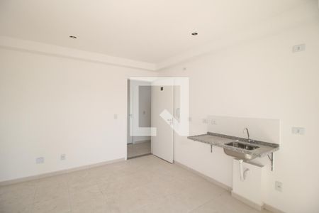 Sala/Cozinha e área de serviço de apartamento à venda com 1 quarto, 29m² em Vila Guilhermina, São Paulo