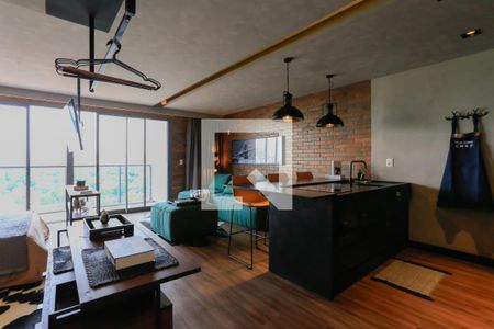 Sala/Cozinha de apartamento à venda com 1 quarto, 57m² em Pinheiros, São Paulo