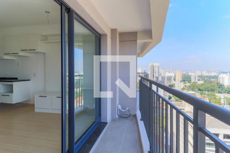 Varanda da Sala de apartamento à venda com 1 quarto, 27m² em Santo Amaro, São Paulo