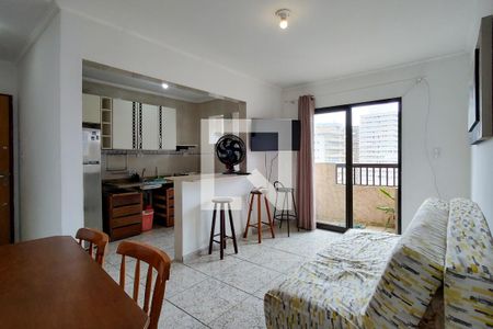 Sala de apartamento para alugar com 1 quarto, 50m² em Aviação, Praia Grande