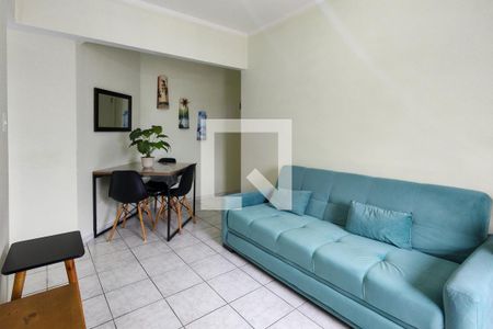 Sala de apartamento para alugar com 1 quarto, 48m² em Mirim, Praia Grande