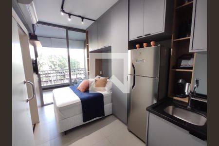 Vista cozinha  de kitnet/studio à venda com 1 quarto, 30m² em Perdizes, São Paulo