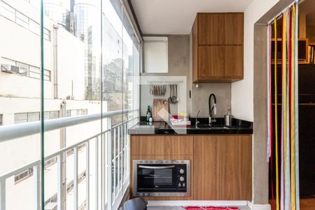 Varanda - Cozinha de kitnet/studio à venda com 1 quarto, 37m² em República, São Paulo