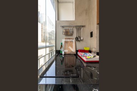 Varanda - Cozinha - Cooktop de kitnet/studio à venda com 1 quarto, 37m² em República, São Paulo