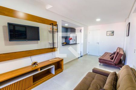 Sala de apartamento para alugar com 1 quarto, 58m² em Vila Tupi, Praia Grande