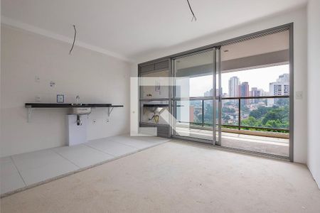 Sala/Cozinha de apartamento à venda com 1 quarto, 50m² em Vila Anglo Brasileira, São Paulo