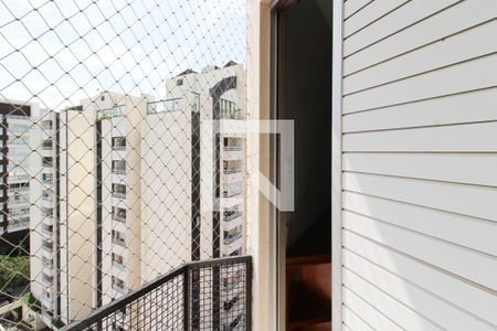 Varanda da Suíte  de apartamento à venda com 1 quarto, 43m² em Moema, São Paulo