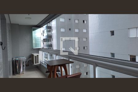 Varanda da sala  de apartamento para alugar com 1 quarto, 58m² em Boqueirão, Praia Grande