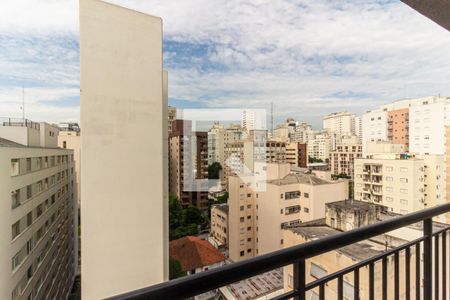 Varanda - Vista de kitnet/studio para alugar com 1 quarto, 30m² em Vila Buarque, São Paulo